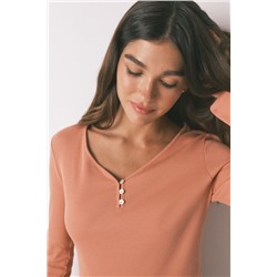Camiseta panadera algodón marrón
