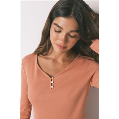 Camiseta panadera algodón marrón