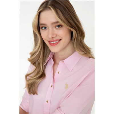 Kadın Pudra Uzun Kollu Basic Gömlek