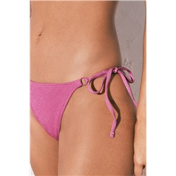 Braga bikini tanga tira rosa brillo