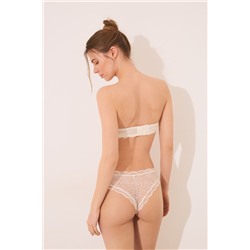 Braga ancha brasileña microfibra y encaje crema