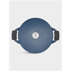 Сотейник, 28 см, 4.0 л, с крышкой, с покрытием, алюминий, синий, Agile