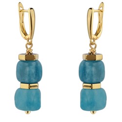 Серьги Селена (кварц изумрудный 7-8мм; покрытие золото), Есть комплект