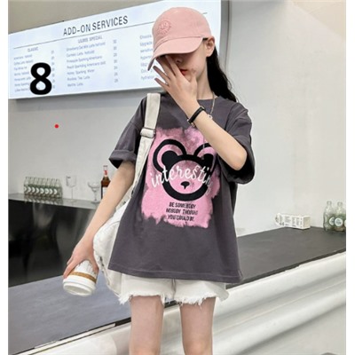 Хлопковые футболки для девочек (90-170) 10 Вариантов принтов