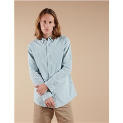 Striped Oxford Shirt, Men, Green