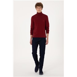 Erkek Slim Fit Boğazlı Yaka Boğazlı Basic Kazak
