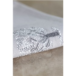 Orva Nakışlı %100 Pamuk 2'li El Havlusu - Gri - 30x45 cm