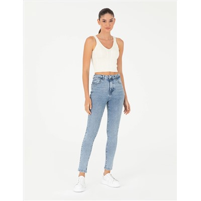 Açık Mavi Skinny Fit Jean Pantolon