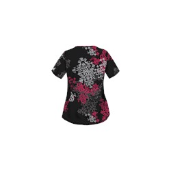 UA Exotica Black Print Scrub Top