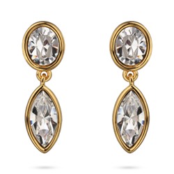 Серьги Эйва (кристаллы SW белые; покрытие золото), Есть комплект