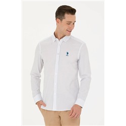 Erkek Saks Uzun Kollu Gömlek