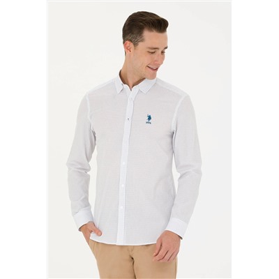 Erkek Saks Uzun Kollu Gömlek