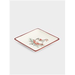 Блюдо, 15х15 см, керамика D, квадратное, красное, Лошадка, Festival