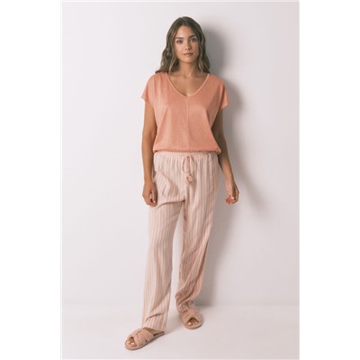 Camiseta holgada viscosa naranja lurex