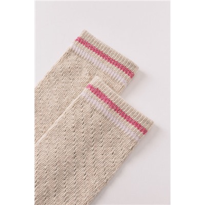 Calcetines largos beige textura lurex