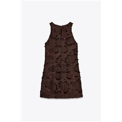 TEXTURED FABRIC MINI DRESS