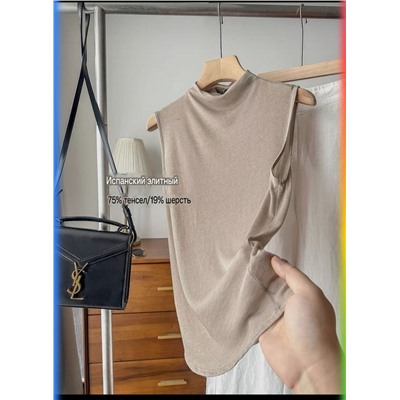 Мягкий лёгкий воздушный женский топ из смесового тенселя и шерсти МАССИМО Д