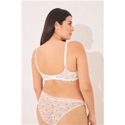 Sujetador clásico BEAUTIFUL encaje blanco estampado