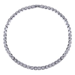 Колье Теннис (кристаллы SW белые 4мм; покрытие родий) 36-39см, Есть комплект