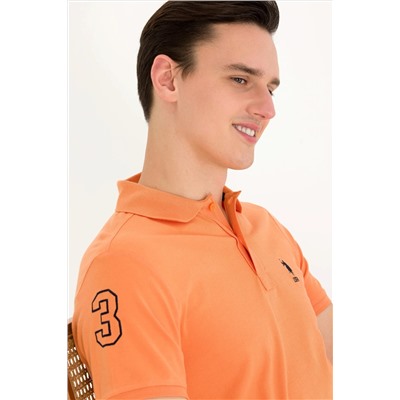 Erkek Turuncu Basic Polo Yaka Tişört