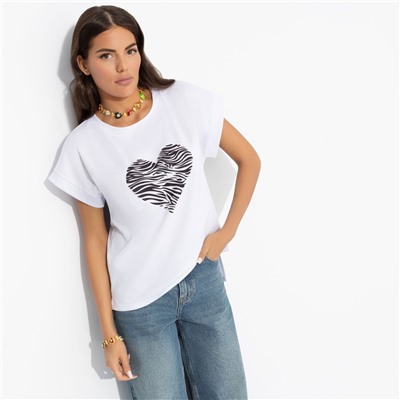 Футболка со спущенным плечом, Оттенок настроения (heart)