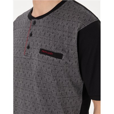 Siyah Kısakol 3'lü Jakarlı Pijama Takımı