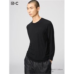 HEATTECH Extra Warm Cashmere Blend Crew Neck T-Shirt (Long Sleeve)