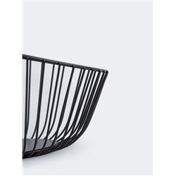 Корзина для фруктов, 25 см, металл, черная, Прутья, Spin