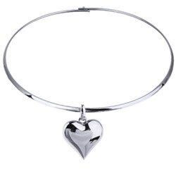 Колье-чокер Сердцебиение (2, 5см; покрытие родий) 42см, Есть комплект