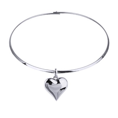 Колье-чокер Сердцебиение (2, 5см; покрытие родий) 42см, Есть комплект