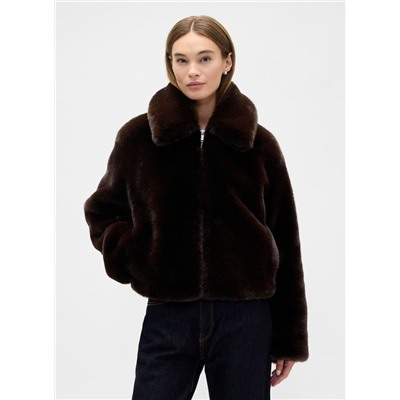 100% Recycled Relaxed Faux-Fur Jacket