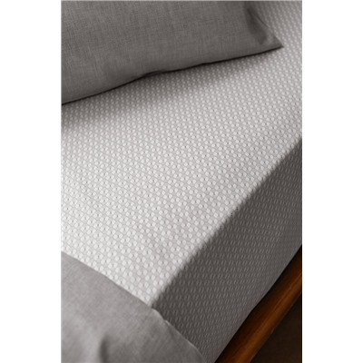Delrico King Size Pamuklu Baskılı Nevresim Takımı - Gri