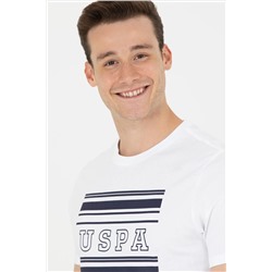 Erkek Beyaz Bisiklet Yaka Tişört