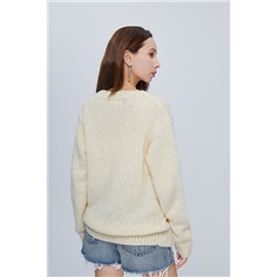Cárdigan de alpaca y mohair Amarillo claro