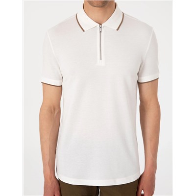 Ekru Slim Fit Polo Yaka Tişört