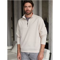 Свитшот с воротом стойкой на молнии из эластичного футера двухнитки