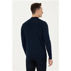 Erkek Lacivert Basic Triko Hırka