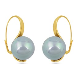 Серьги (Майорка 16мм голубая; покрытие золото), Есть комплект