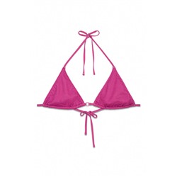 Top bikini triangular rosa brillo