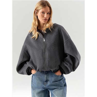 Полупальто из шерсти с отстегивающимся капюшоном, R137/harbor