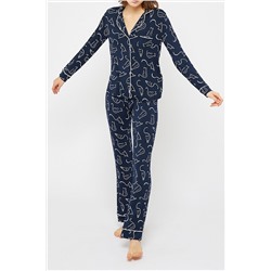 Рубашка Салли темно- синяя