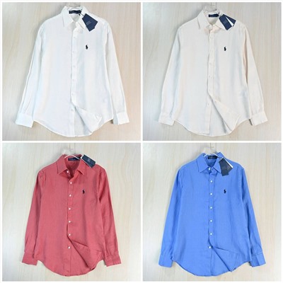 Женская льняная рубашка с длинным рукавом ( 10 цветов) РАЛЬ*Ф Л