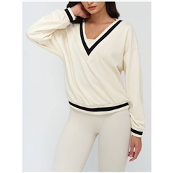 Женский свитшот с глубоким V-образным вырезом