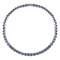 Колье Теннис (кристаллы SW джинс 4мм; покрытие родий) 36-39см, Есть комплект