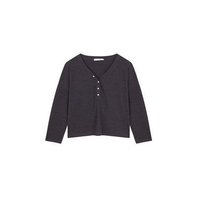Camiseta manga larga waffle negro