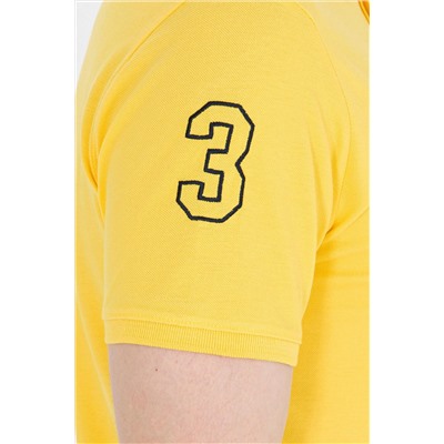 Erkek Koyu Sarı Basic Polo Yaka Tişört