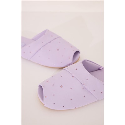 Zapatillas casa lila strass rosa