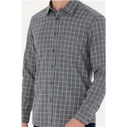 Erkek Gri Uzun Kollu Gömlek