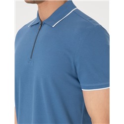 Koyu Mavi Slim Fit Polo Yaka Tişört