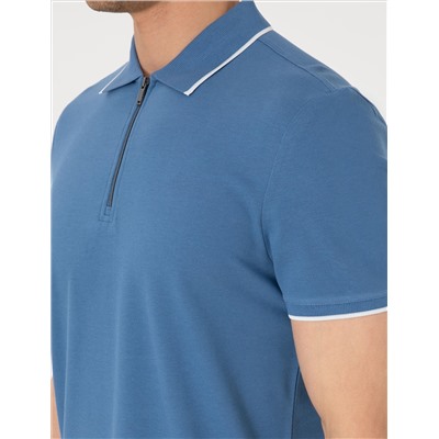 Koyu Mavi Slim Fit Polo Yaka Tişört